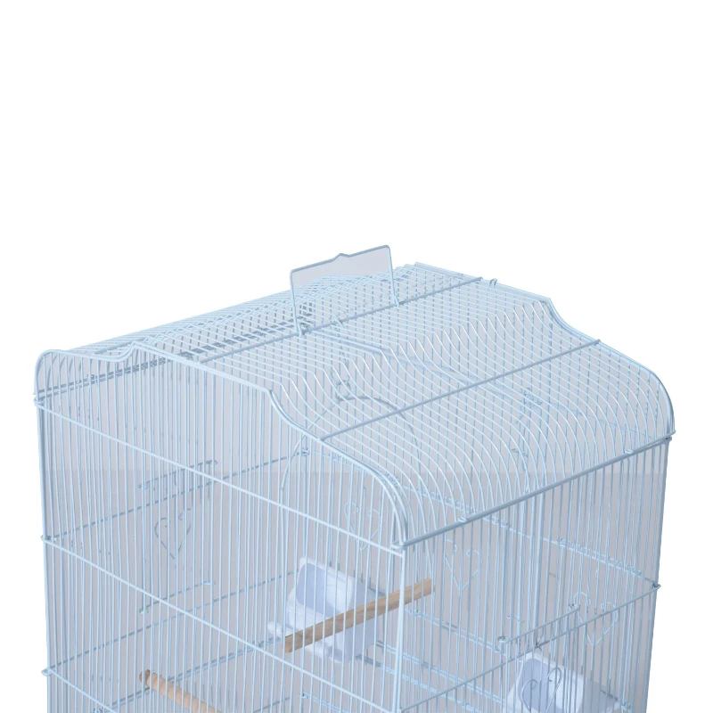 PawHut 36" Metal Indoor Bird Cage Starter Kit with Tray and Accessories - White