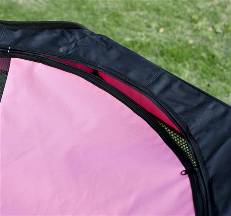 Pawhut 46" Soft Sided Folding Pet Playpen Crate - Pink / Black