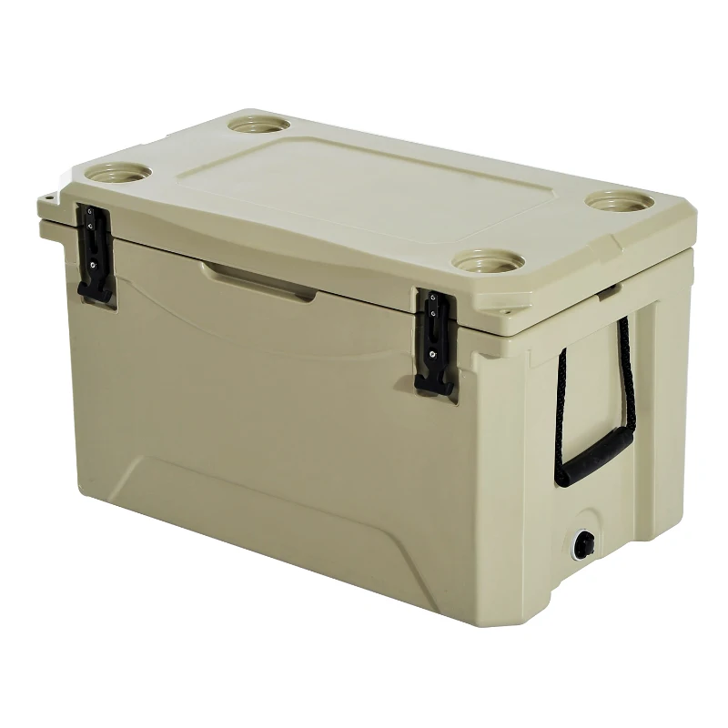 Outsunny 85 Quart Rotomolded Outdoor Portable Camping Cooler and Ice Chest Box