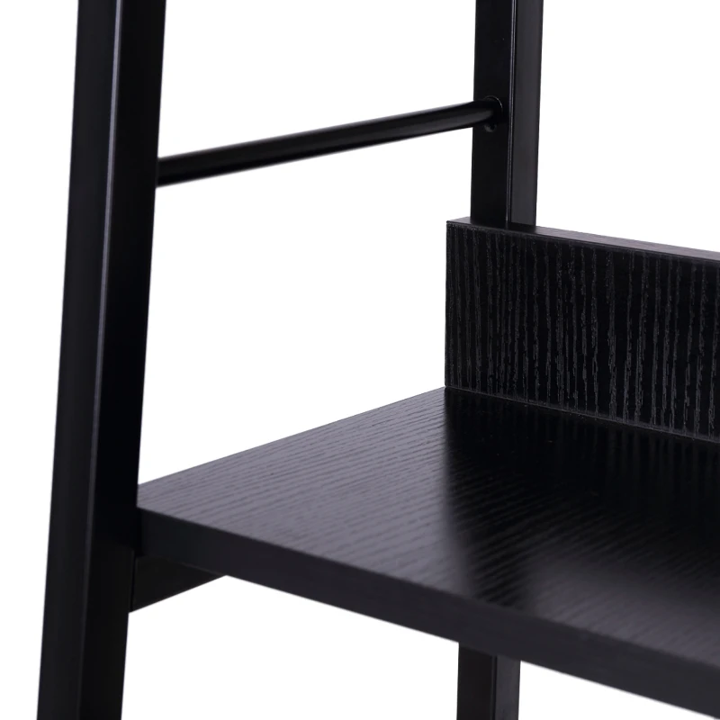 HomCom 5-Shelf Modern Ladder Bookcase - Black