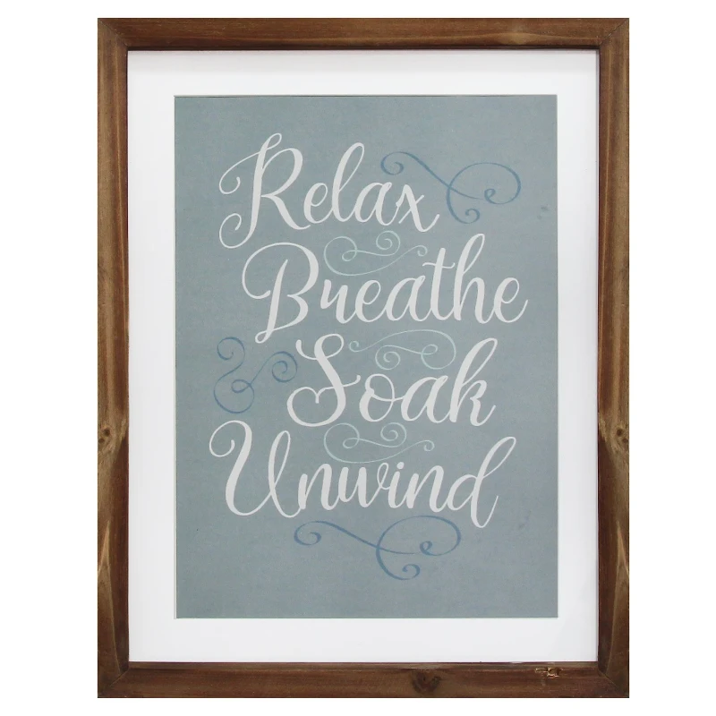 Stratton Relax, Breathe, Soak, Unwind Framed Bath Art