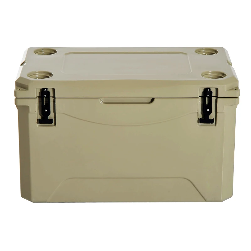 Outsunny 85 Quart Rotomolded Outdoor Portable Camping Cooler and Ice Chest Box
