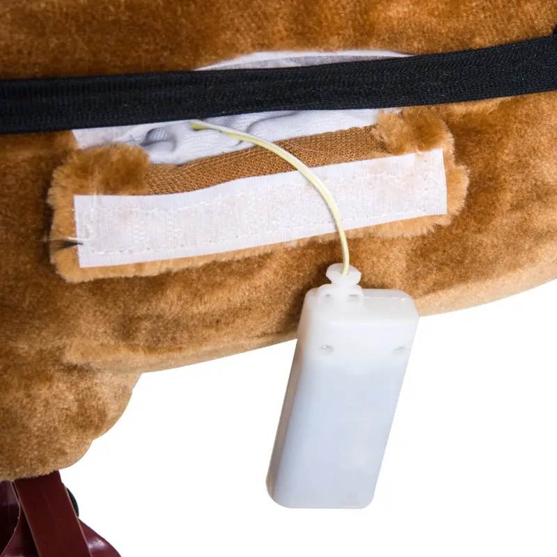 Qaba Durable Kids Stuffed Style Bouncing Spring Rocking Horse Toy Christmas Gift with Realistic Sounds and Solid Metal Frame