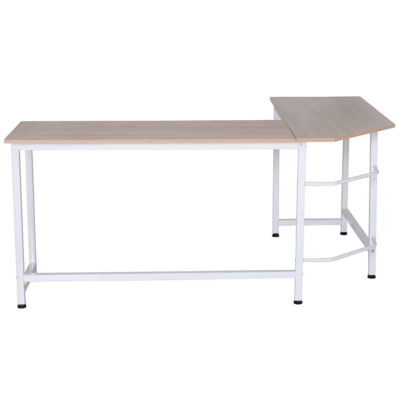 Vinsetto Wood Metal Modern L-Shape Corner Computer Desk - Oak