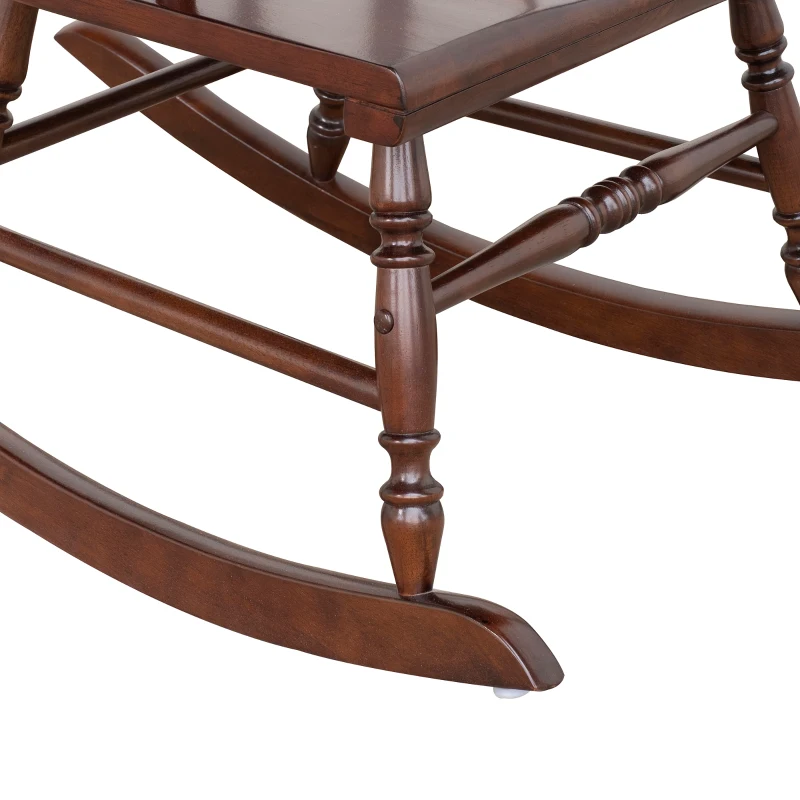 HomCom Wooden Baby Nursery Rocking Chair - Dark Brown