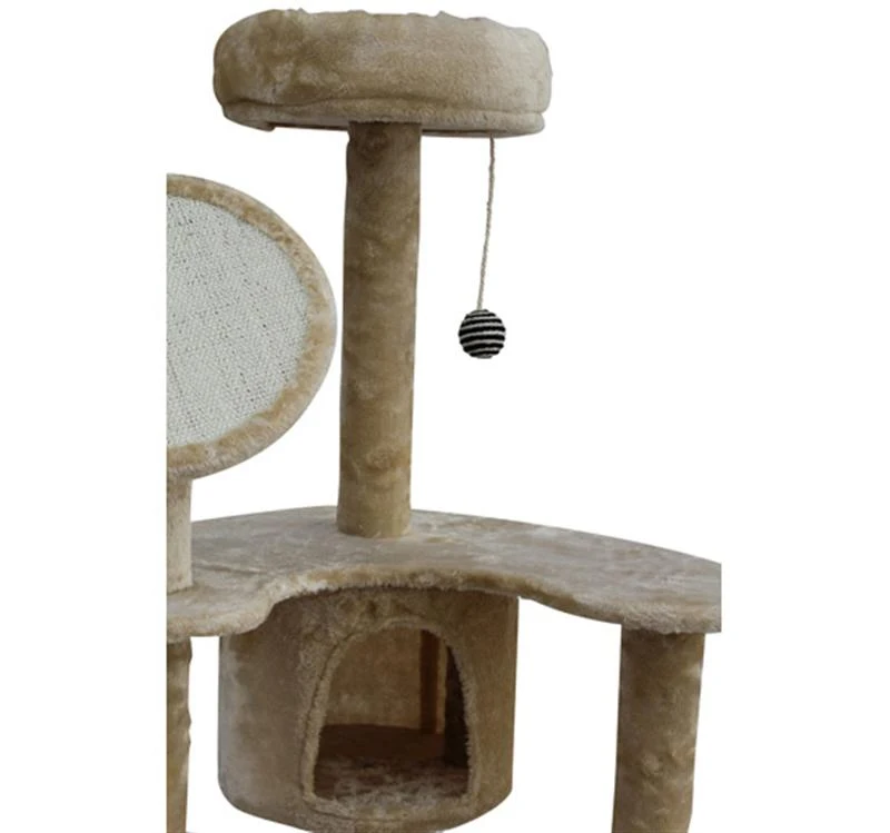 Pawhut 60" Cream Cat Tree Condo - Cream