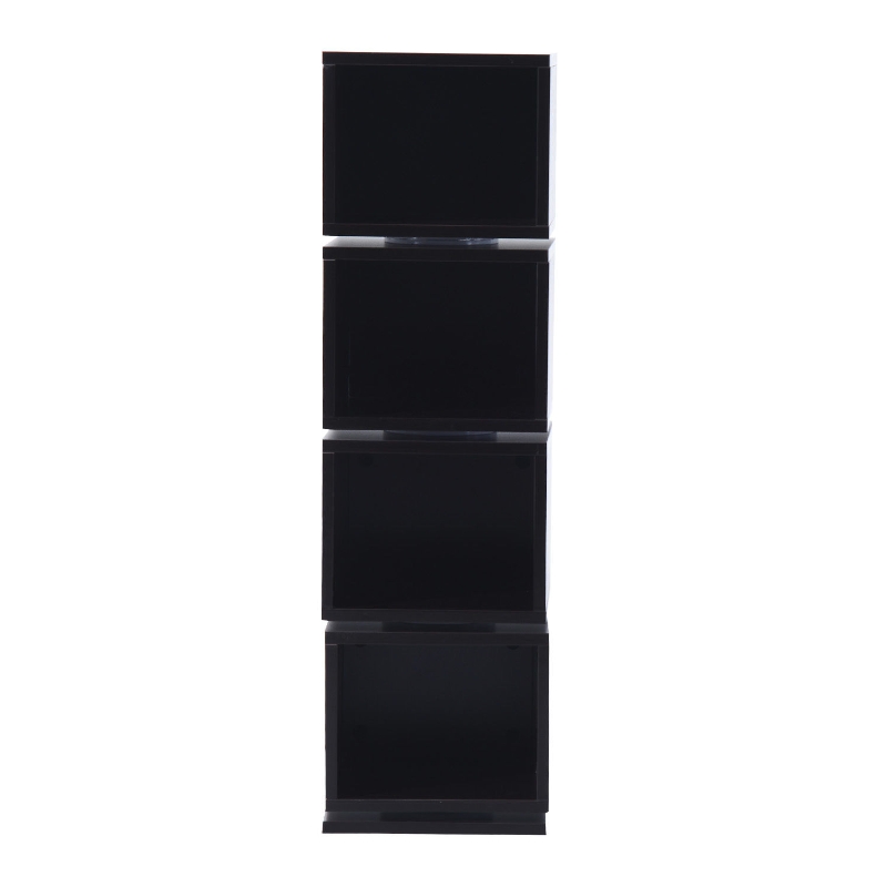 HomCom 4-Tier Rotating Cube Media Tower - Coffee