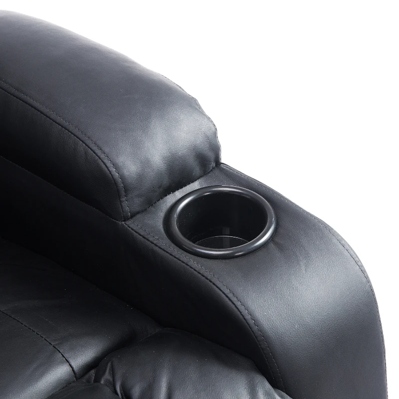 HOMCOM PU Leather Heated Vibrating Massage Recliner Chair with Remote