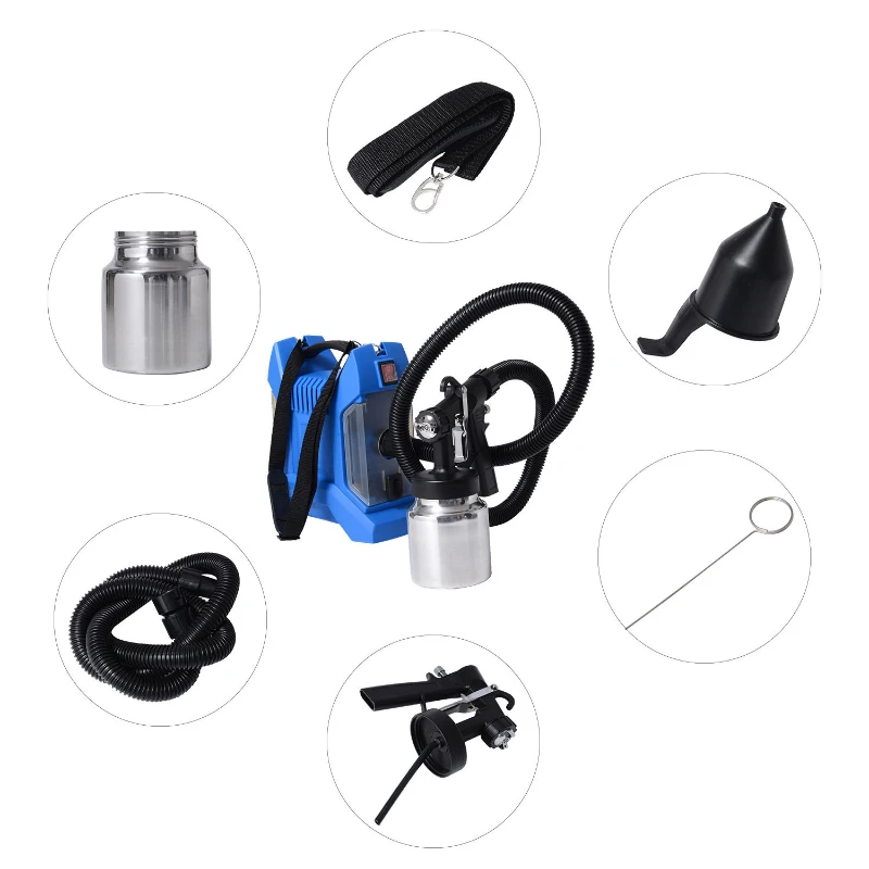 HomCom 650W HVLP Electric Paint Sprayer Spray Kit