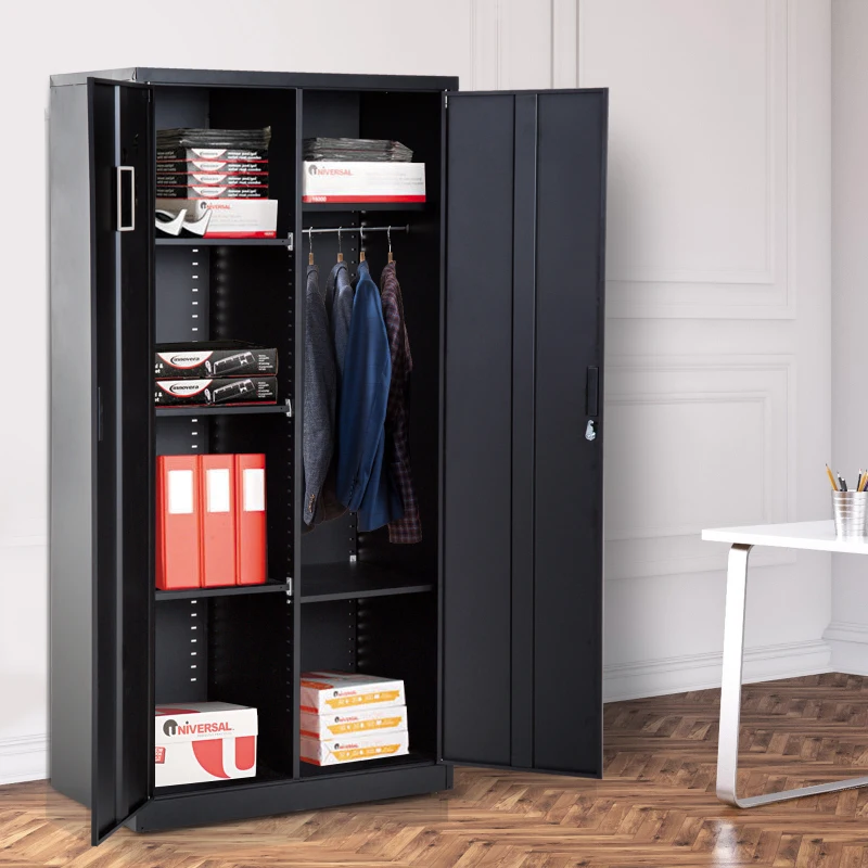 HomCom 71" Cold Rolled Steel Lockable Garage Storage Cabinet with Shelves - Black