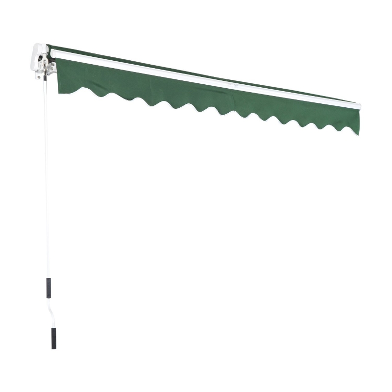 Open Box Outsunny 10' x 8' Exterior Manual Window Awning Sun Rain Shade Cover - Green