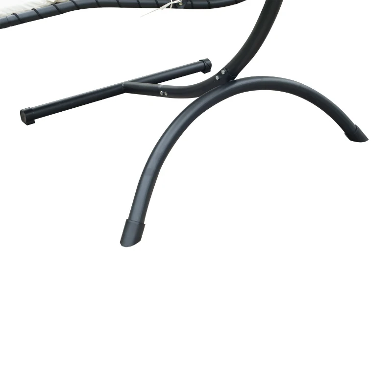 Outsunny Outdoor Hanging Sky Swing Chair with Stand – Cream