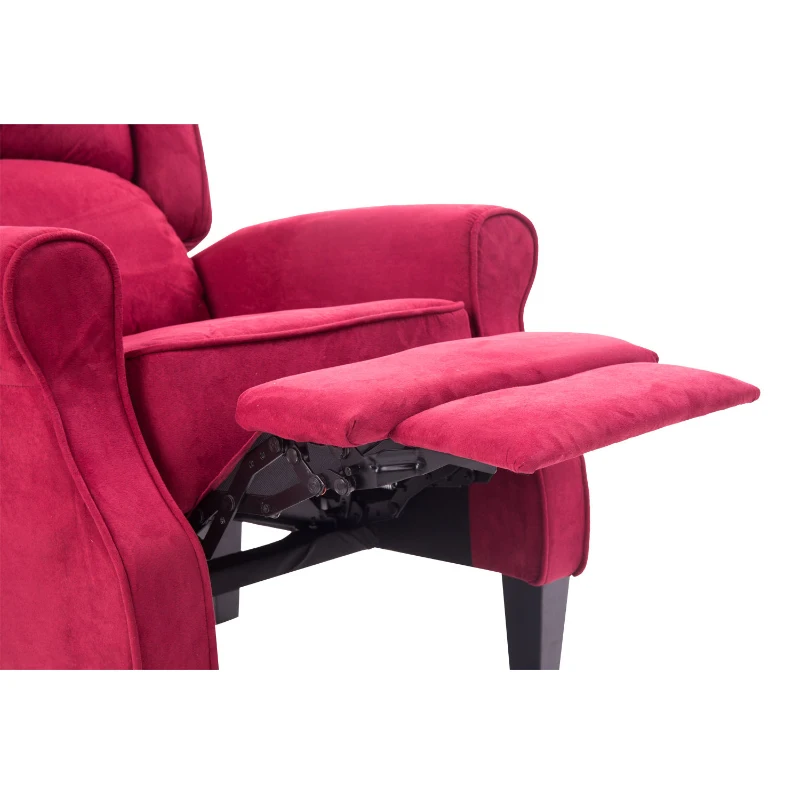HomCom Artificial Suede Heated Back Massage Recliner Chair - Red