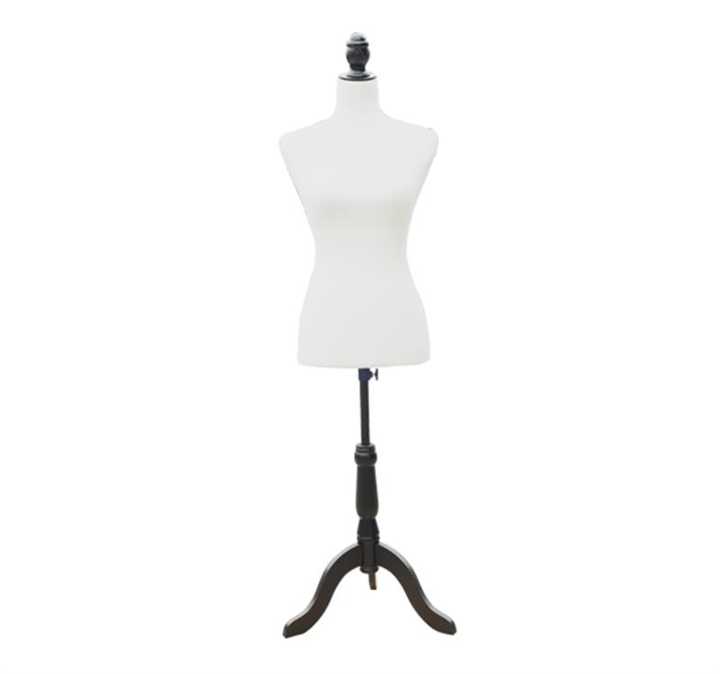 HomCom 35” - 26” - 35” Female Sewing Adjustable Mannequin Torso Dress Form With Tripod Base - White