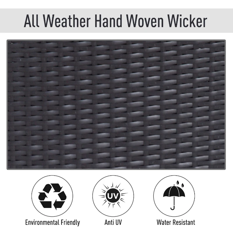 Outsunny 4 Piece Outdoor Patio Rattan Wicker Loveseat and Chair Set