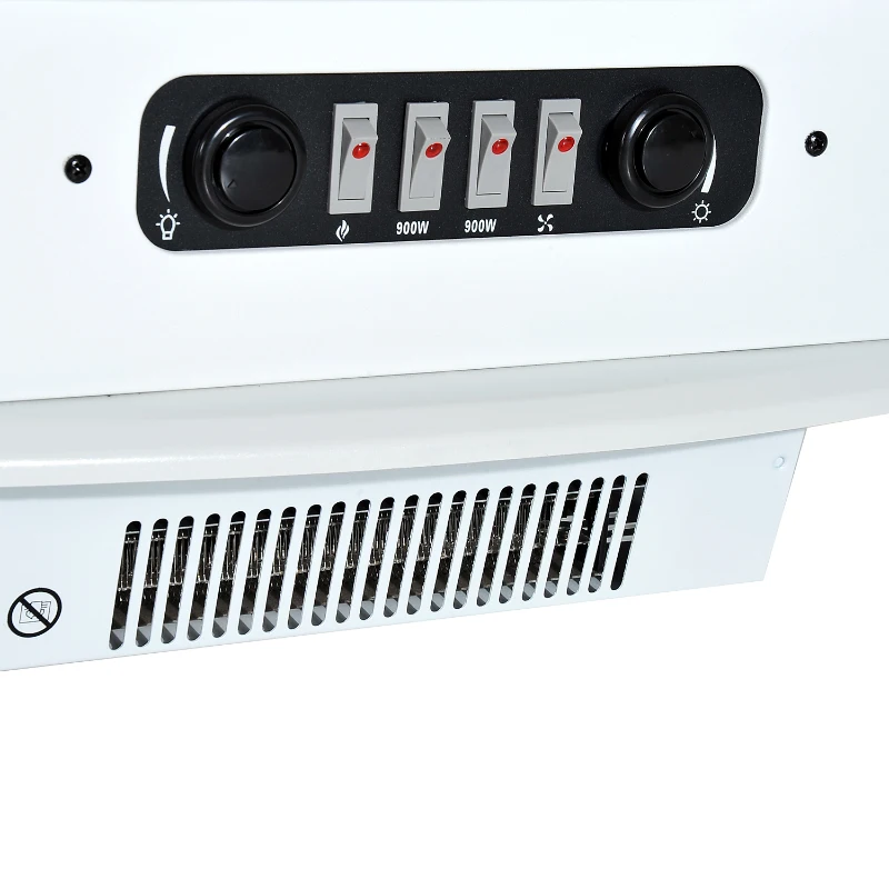 HomCom 20" 1500W Free Standing Electric Wood Stove Fireplace Heater - White