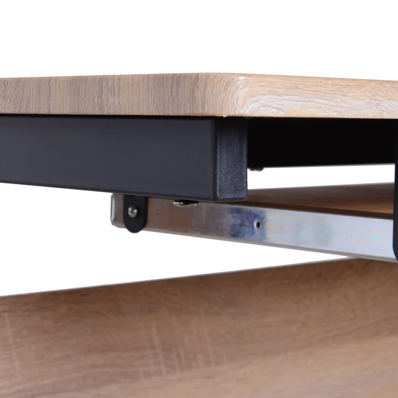 HomCom Computer Desk Wood Top Office Workstation PC Laptop Study Table  with Keyboard Tray