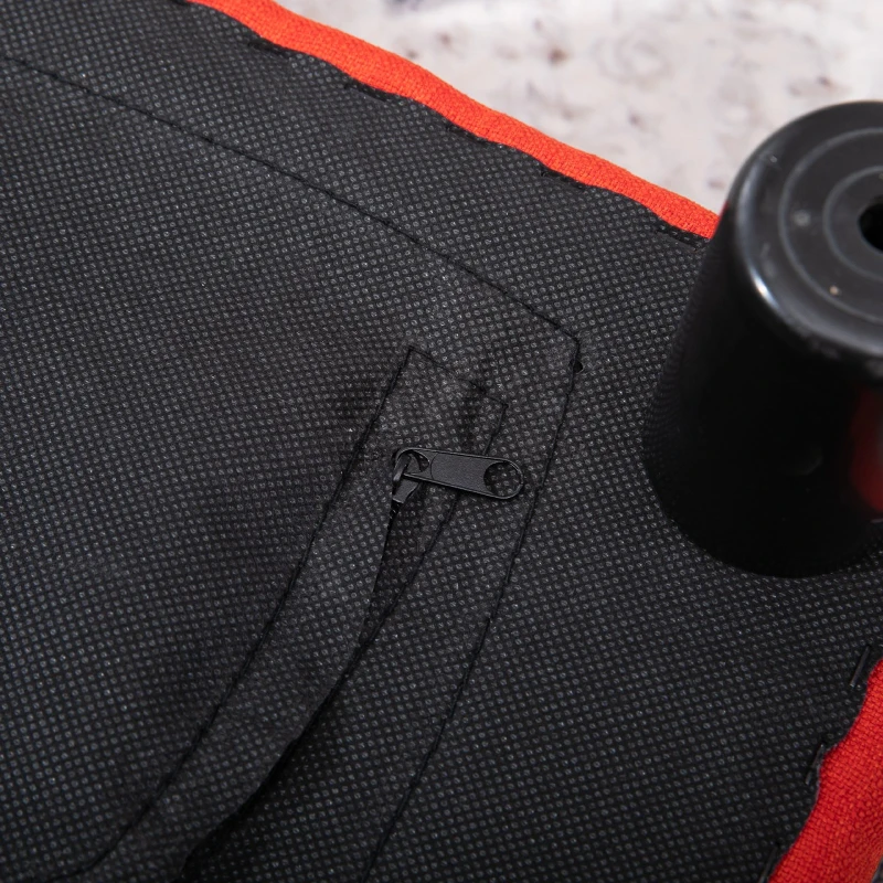 HOMCOM Ottoman Foot Rest, Small Foot Stool with Linen Fabric Upholstery and Plastic Legs, Cube Ottoman for Living Room, Red