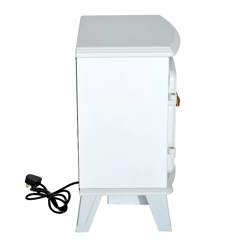 HomCom 20" 1500W Free Standing Electric Wood Stove Fireplace Heater - White