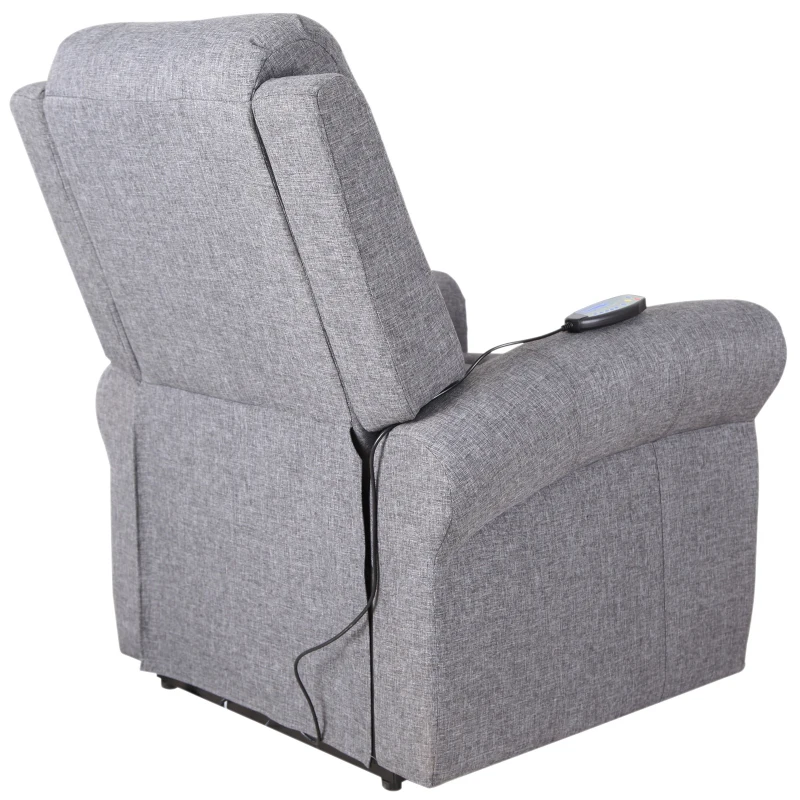 HOMCOM Power Lift Chair Heated Vibrating Massage Recliner Sofa with Remote Grey