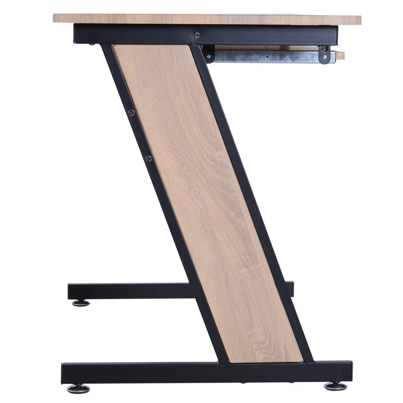 HomCom Computer Desk Wood Top Office Workstation PC Laptop Study Table  with Keyboard Tray