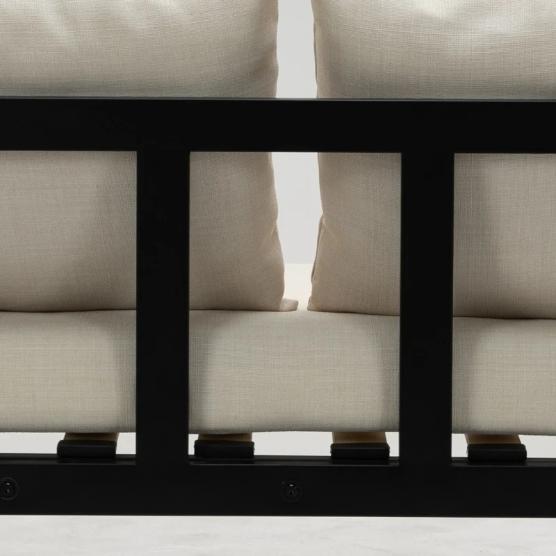 HOMCOM Convertible 3-Position Relaxing Futon Birch Wood Daybed Lounger Sofa Bed Loveseat - Black/Cream White