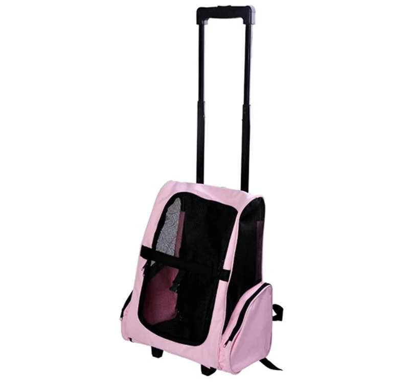 Pawhut Pet Carrier / Dog Backpack w/Wheels - Pink