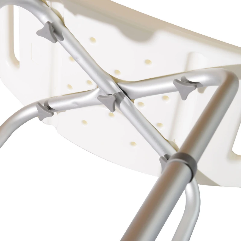 HomCom Rectangular Height Adjustable Mobility Medical Grade Stabilized Shower Seat Bath Stool