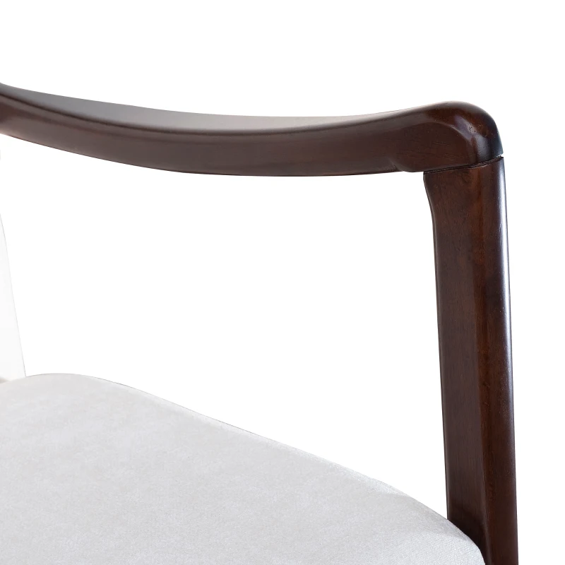 HomCom Modern Wood Rocking Chair Indoor Porch Furniture for Living Room - Coffee Brown / White with Cushion