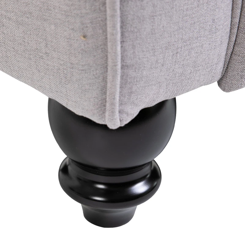 HOMCOM Modern Manual Recliner Armchair with Retractable Footrest  Grey