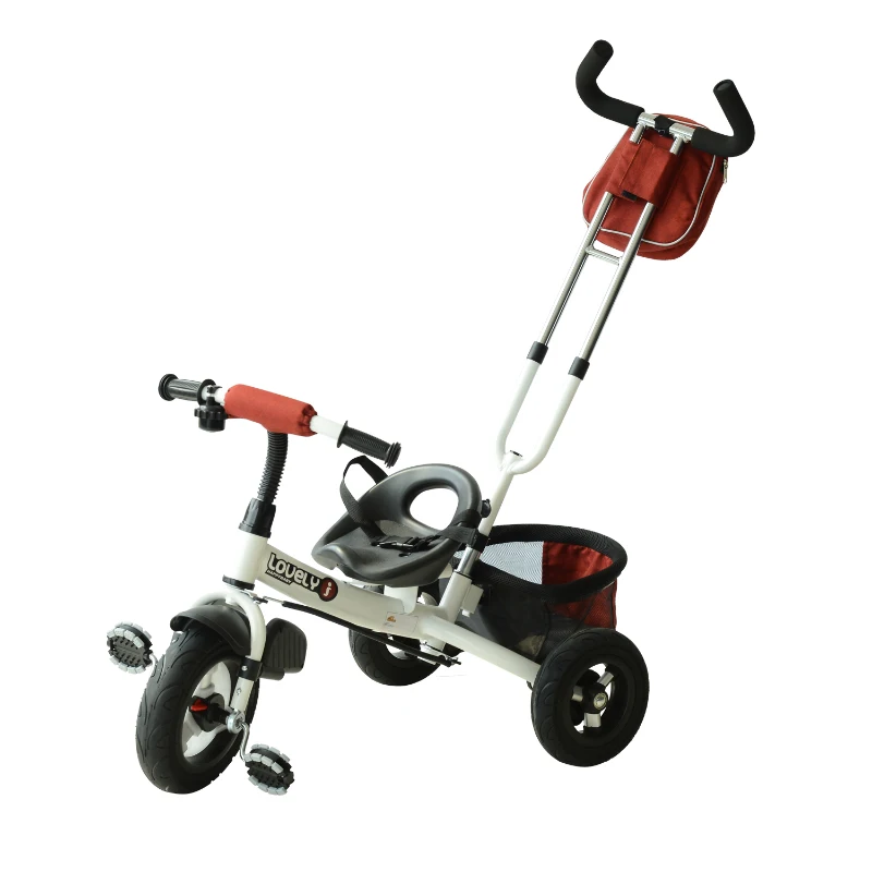 Qaba 2-in-1 Lightweight Steel Adjustable Convertible Tricycle Stroller - Red