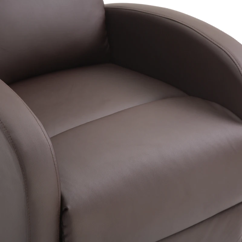 HomCom Modern PU Leather Living Room Manual Recliner Lounger Sofa Chair - Brown