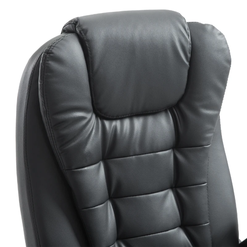 HomCom Home Office Chair PU Leather High-Back Executive Ergonomic Heated Vibrating Massage Chair - Black