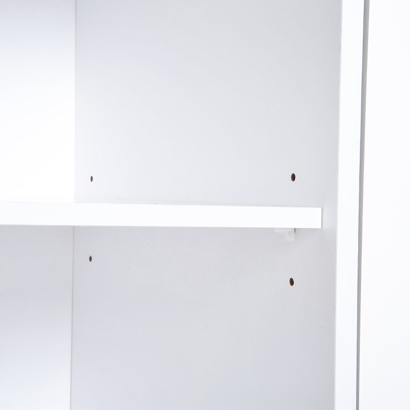 HomCom 57" Wood Storage Cabinet with Doors Two Tone Contemporary Sideboard Buffet Table - White