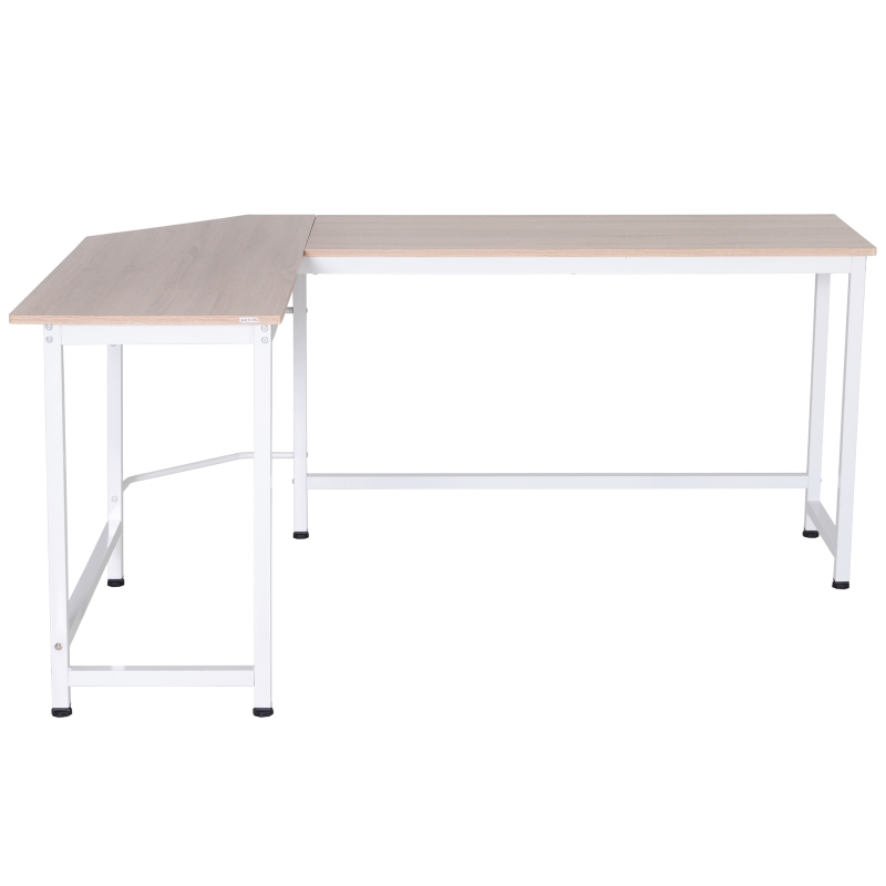Vinsetto Wood Metal Modern L-Shape Corner Computer Desk - Oak