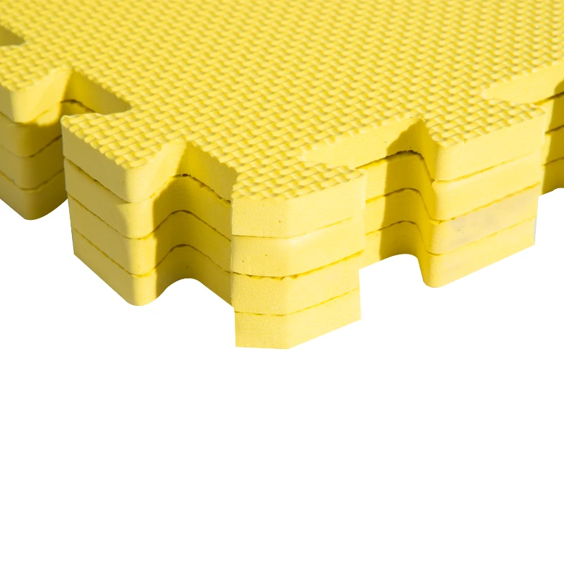 Soozier 72 sq ft Exercise Interlocking Protective Flooring - 24" x 24" x 3/8" Tiles - Yellow