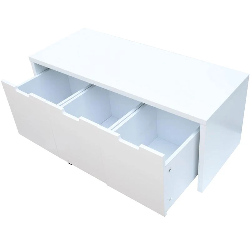 HomCom Modern Home Office 3-Drawer Wheeled File Cabinet Organizer - White