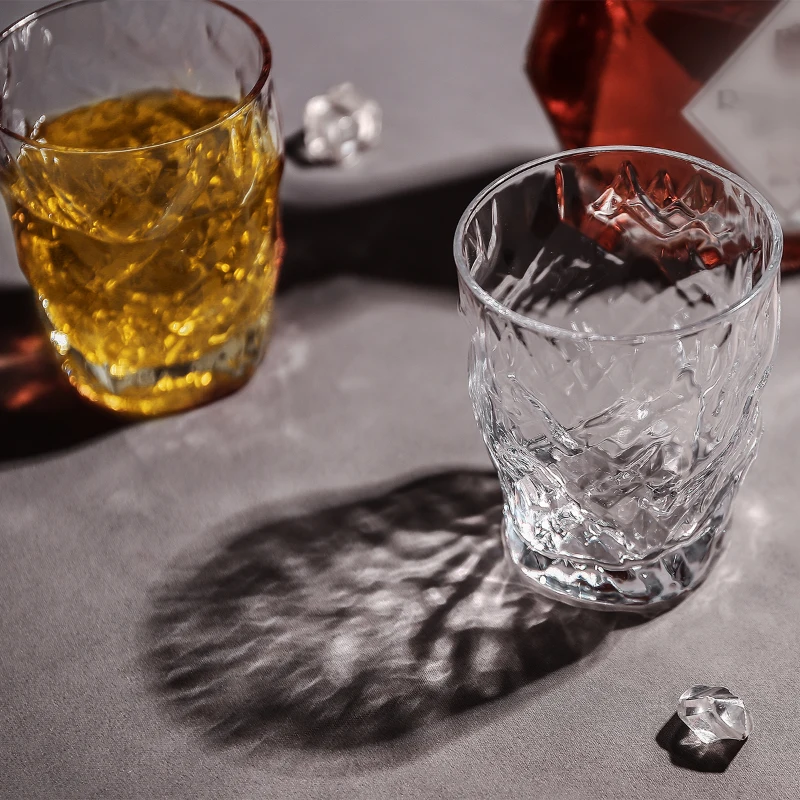 D.M. DESIGN-MASTER Highball Glasses - Stemless Glass for Wine, Martini, Champagne, Beer, Cocktail - No Lead Premium Hand-Blown Crystal Glass, 14.8 oz. - Set of 2