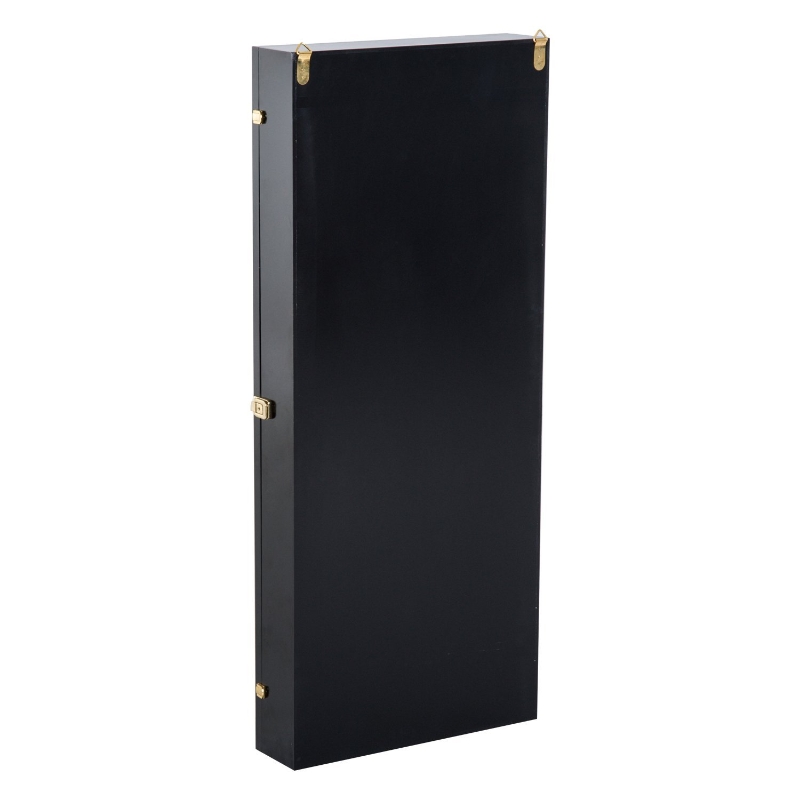 HomCom Wall Mounted Lockable Guitar Security Shadow Box Display Case - Black