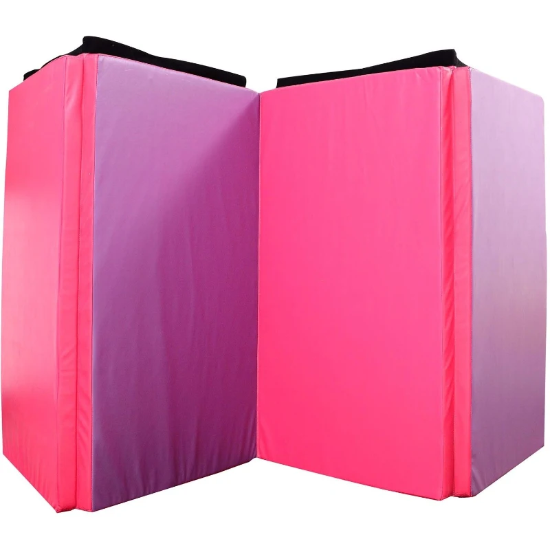 Soozier 6' x 4' x 2" PU Leather Folding Gymnastics/ Martial Arts Mat - Pink and Purple