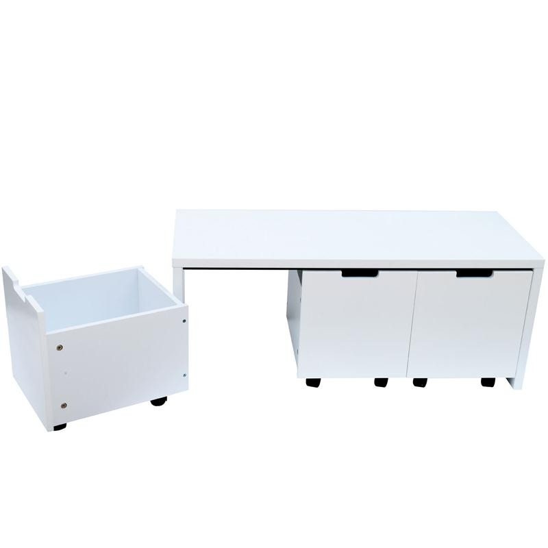 HomCom Modern Home Office 3-Drawer Wheeled File Cabinet Organizer - White