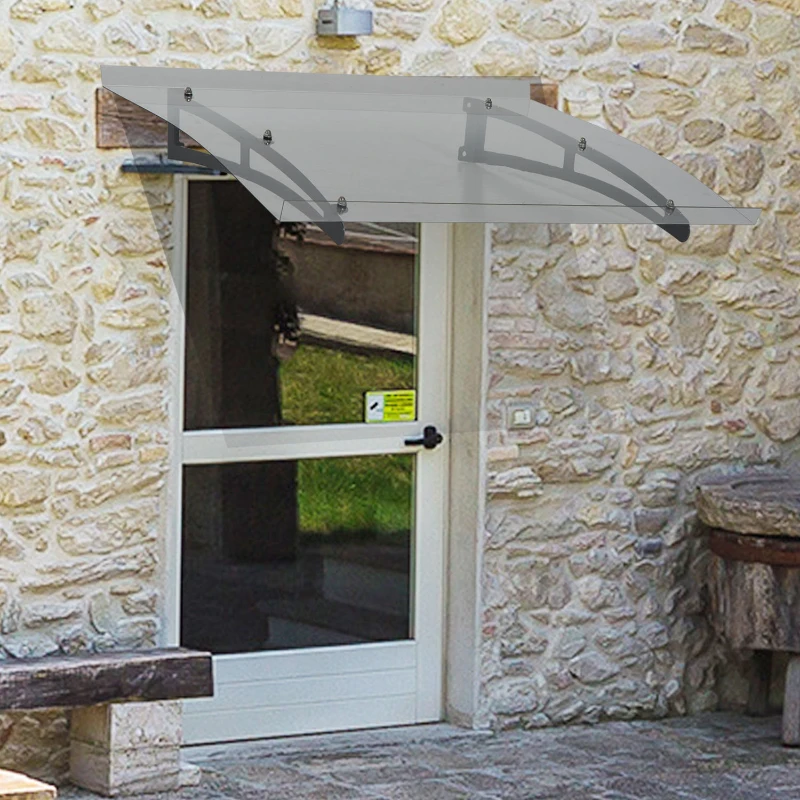 Outsunny 40" x 40" Acrylic Glass Front Door and Window Awning Canopy Kit - Clear