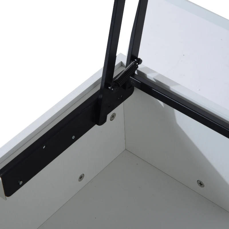 HomCom 43" Modern Lift Top Coffee Table with Hidden Storage - Matte White