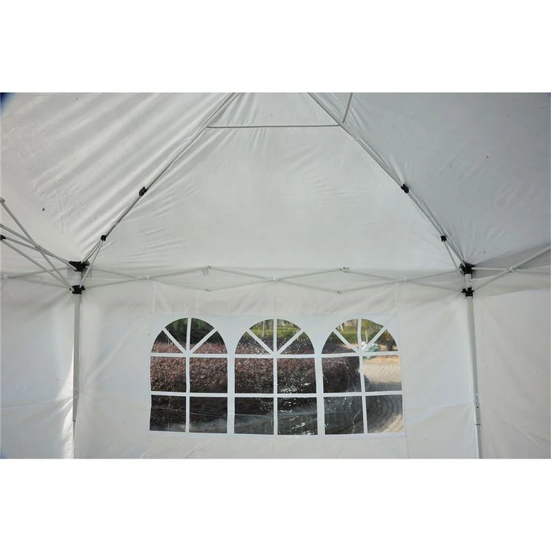 Outsunny 10' x 20' Easy Pop Up Canopy Party Tent with 4 Removable Sidewalls - White