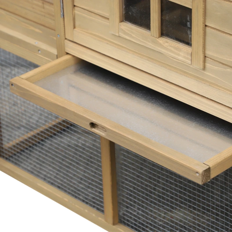 PawHut Outdoor Wooden Chicken Coop Hen House with Nesting Box and Run