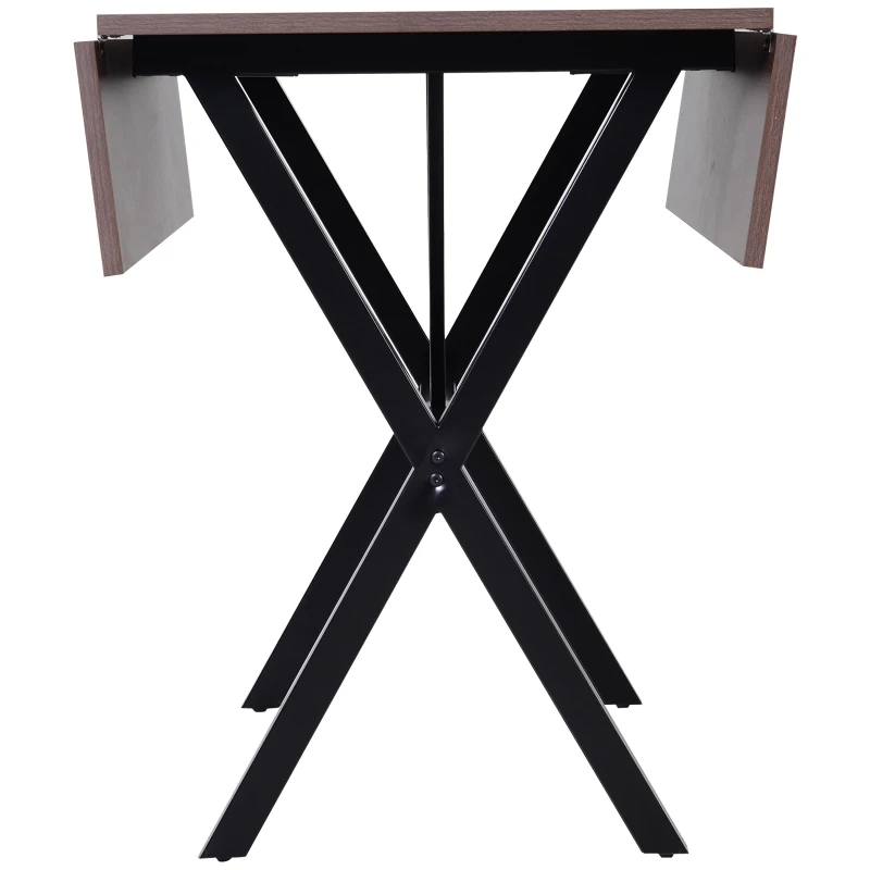 Open Box HOMCOM Drop Leaf Folding 6-Person 3-Stage Versatile Dining Table  43" L (fully extended)  Brown