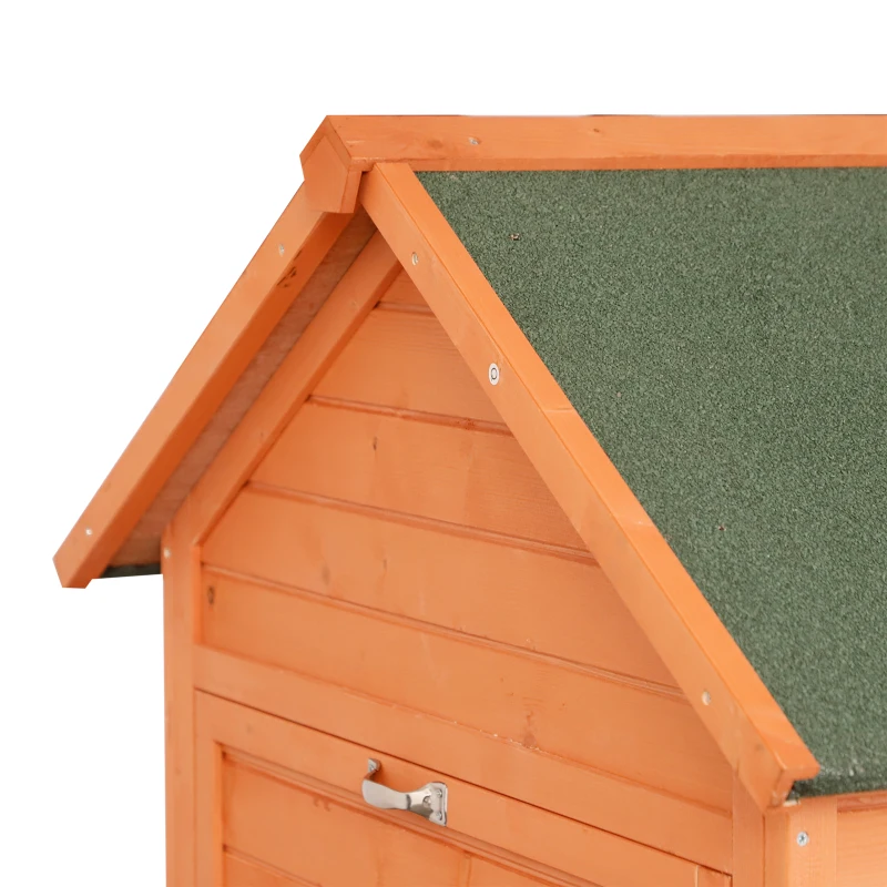 PawHut Large Outdoor Lockable Chicken Coop Solid Wood Deluxe Bunny Hen Hutch Kit with Nesting Box and Run