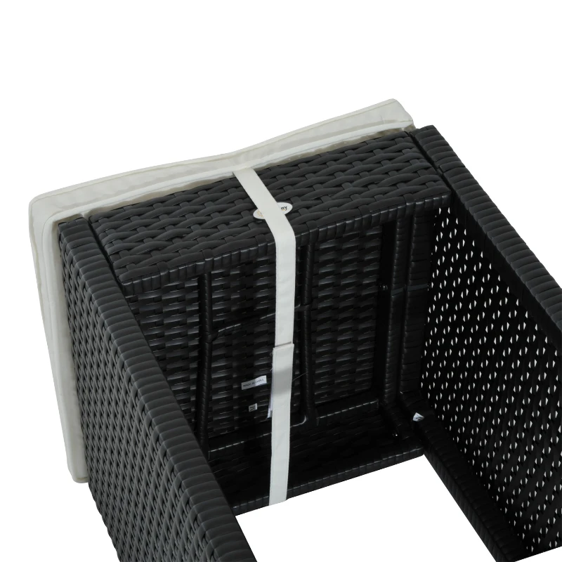 Outsunny 7 Piece Outdoor Patio Rattan Wicker Bar Stool Dining Table Set