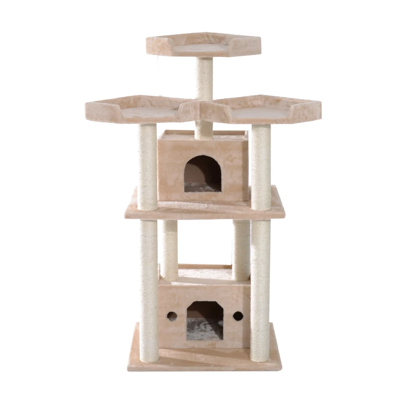 Pawhut 51” Cat Tree Tower - Beige