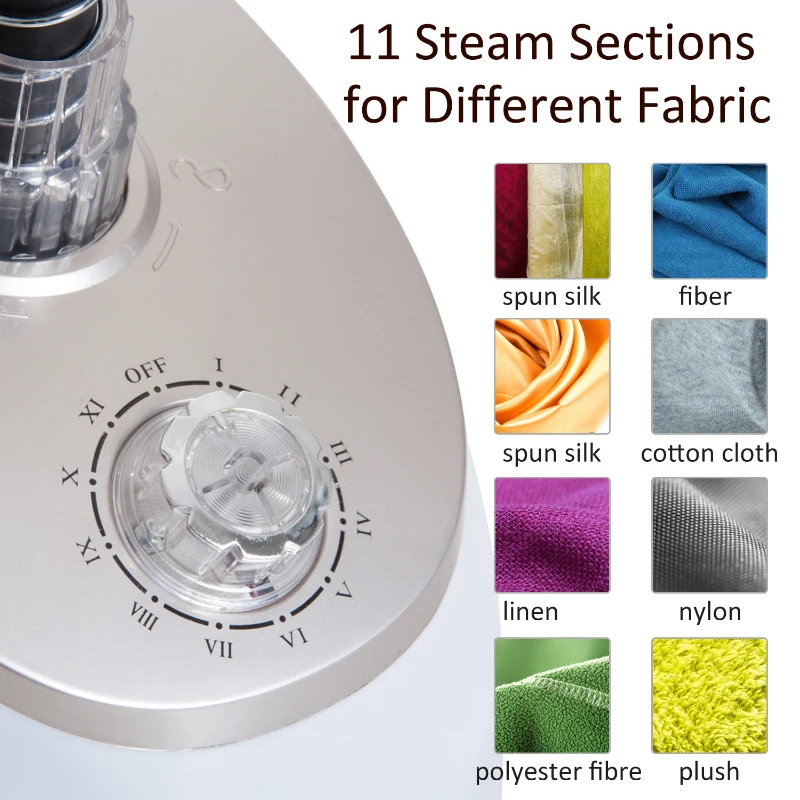 HomCom 1.8 Liter 1200W Upright Full Size Clothing Steamer With Fabric Brush And Garment Hanger - White / Grey